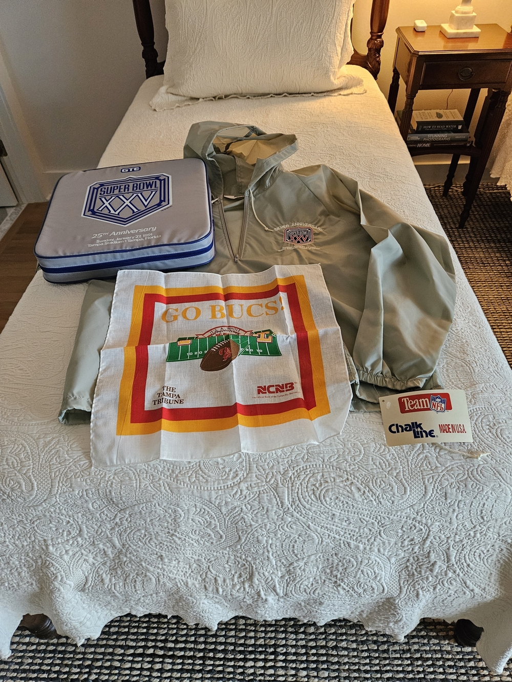 Super Bowl XXV - Silver Anniversary Rain Jacket & Seat Cushion